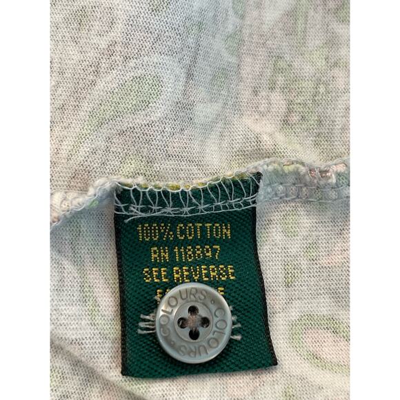 COLOURS by Alexander Julien blue paisley polo L 100% Cotton - Picture 5 of 6